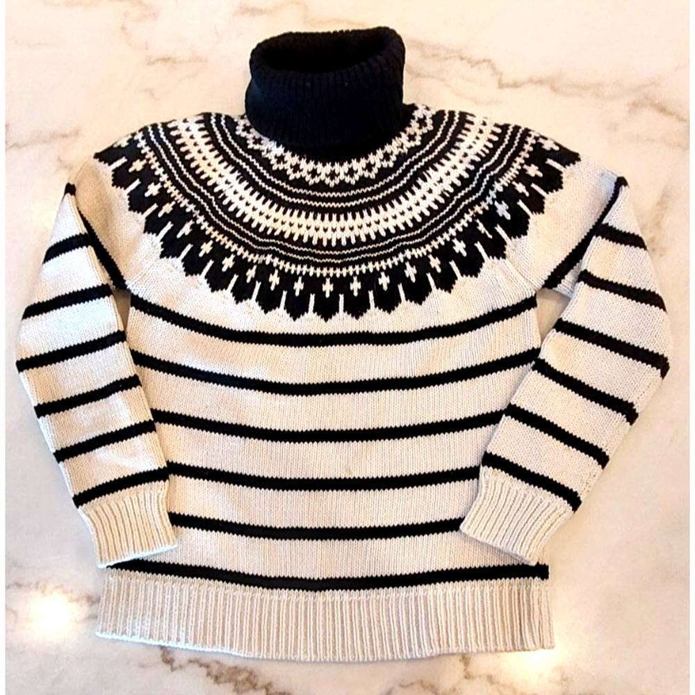 Gorgeous Lauren Ralph Lauren Fair Isle Sweater Nordic Womens Sz S Cotton &‎ Wool